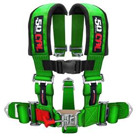 6001-a1v 50 Caliber Racing 3 Inch 5-point Harness Green Utv Seat Belt Quick Latch Polaris Rzr 900 Can-am H2