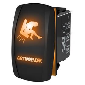 Utv-5359a51-001 50 Caliber Racing Rocker Switch Hot Girl Eject Passenger Led Rat Rod Race Car Orange