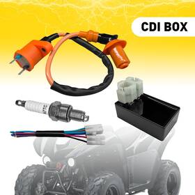 Dhq-kfx50-07-16 Auxito Cdi Box And Module Ignition Coil &spark Plug For Kawasaki Kfx90 2007-2015 2016