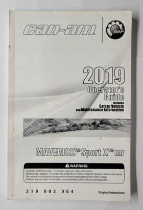 219002003 Can-am Maverick Sport X Mr 2019 Operators Guide