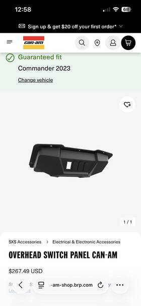 715003669 Can-am Commander Overhead Switch Panel