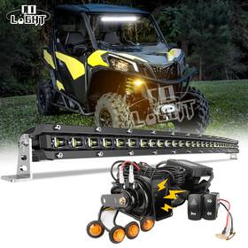 9610g-tj-c Colight Lb-zx-4y Utv Turn Signal Light Kit With Horn Rocker Switch 32inch Curved Led Bar Slim