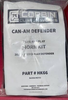 Ft20-ft23 Corbin Hk66 Can-am Defender Plug And Play Horn Kit New