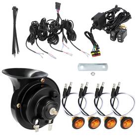 B0401-04301bk-ey Gearzaar Horn Set With Led Turn Signal Lights &switch For Polaris Rzr 900 Xp 1000 570 800 Us