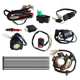 Hauertzx 717956270424 Complete Electrics Wiring Harness Coil Stator Solenoid Relay Cdi Spark Plug F