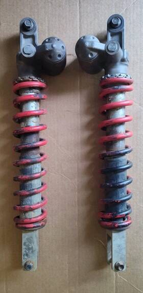 52400-hp6-a01zb Honda 2008 2009 700xx Rear Shocks Left Right Red 52400-hp6-a01