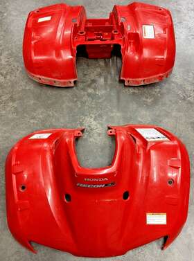 61150-hm8-b90zc Honda Used Trx250te Trx250tm Recon 250 2x4 Es 2005-2008 Front And Rear Fender Red