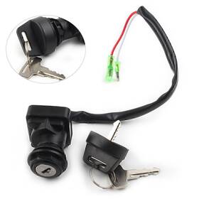 Hukyu 612047593874 Ignition Key Switch Metal Plastic Set For Kawasaki Klf250 Bayou 250 A1 2003 Atv