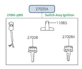 27005-y005 Kawasaki Oem 2015-2023 Brute Force Ignition Switch