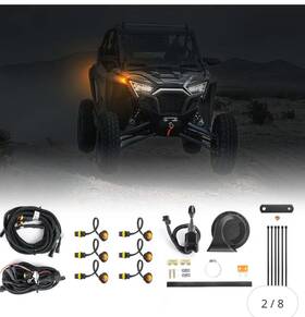 Amber010020210901 Kemi Moto Utv Atv Led Turn Signal Light Kit With Horn Toggle Switch For Polaris Can Am Honda