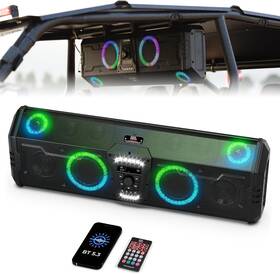 B0117-03018-bkrouand Kemimoto Midnight 90 Utv Sound Bar Rgb Audio Roof Speaker With Fm Radio&dual 5.25 Inch Woofer
