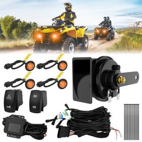 Mic-09-07908 Mictuning Universal Utv Horn Set With Led Turn Signal Lights Switch Relay For Can Am X3 Us