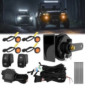 Mic04-utvxhdlbtz Mictuning Utv Atv Led Turn Signal Light Kit With Horn Toggle Switch For Polaris Can Am Honda