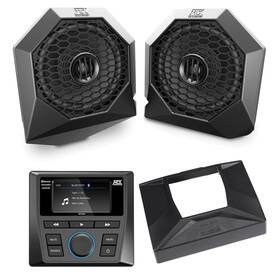 Rzrsystem1 Mtx Speakers Pods Bluetooth Receiver Dash Kit For 2014-2018 Polaris Rzr Xp1000/900