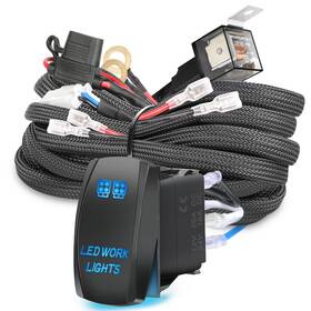 708260 Offroadtown 16.4ft Wiring Harness Kit For Fog Lights Led Pods Light Bars 12v 40a Relay