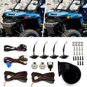 18768 Omu Universal Utv Turn Signal Kit Horn Toggle Emergency Switch Amber/red Led Lights