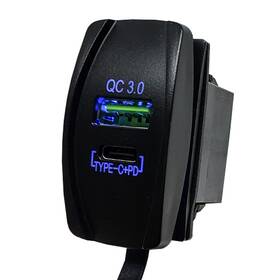Rs-usb-05 Oz-usa Usb Dual Port Type-a Qc 3.0 Usb-c Pd Automotive Fast Charger Blue Led Can-am Rzr