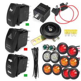 Paddsun 883148514727 Rocker Switch Turn Signal Kit Street Legal Led Light Horn Hazard For Utv Atv