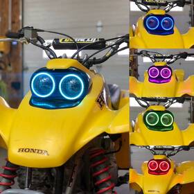 65968 Rgb Multi Colored Bluetooth Halo Ring Set Headlight Fixture 99-04 Trx400ex Unit