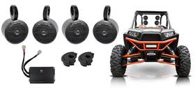 Ms525b Rockville 4 5.25 Inch 800w Tower Speakers 4-channel Amp For Polaris Rzr/atv/utv