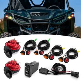 Weisen 80206037 Utv Universal Turn Signal Horn Street Legal Kit With Rocker Switch For Rzr Can Am