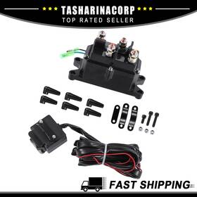 X Autohaux 766549142761 Piece Of 2 12v Winch Solenoid Relay Contactor Rocker Thumb Switch Fit For Polari