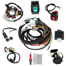 Xk-wh11 Xikoby 110cc Atv Wiring Harness Kit Compatible With Tao Coolster 125cc 90