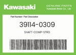 Kawasaki Genuine Shaft-comp-strg 39114-0309. Fixed Price $100.22.