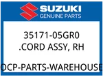 Suzuki Oem Part 35171-05GR0 Cord Assy, Rh. Fixed Price $35.40.