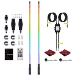 2X 4FT Rgb Led Spiral Fat Whip Light Antenna Lamp For Jeep Gmc Rzr Utv Atv Truck. Fixed Price $85.99.