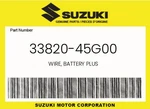 Suzuki Genuine Wire, Battery Plus 33820-45G00. Fixed Price $53.37.