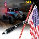 5FT Red Spiral Led Whip Lights G3 Series With Usa Flag For Jeep Atv Utv Rzr Sxs. Fixed Price $45.99.