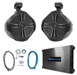 (2) Rockville RWB90B 8" Black 600W Marine Wakeboard Tower Speakers+amplifier+kit. Fixed Price $299.90.