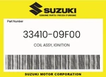 Suzuki Genuine Coil Assy, Ignition 33410-09F00. Fixed Price $100.32.