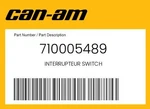 Can-am Genuine Interrupteur Switch 710005489. Fixed Price $33.11.