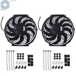 2X 12" Slim Fan Push Pull Electric 12V Mount Kit Universal Radiator Cooling. Fixed Price $27.57.