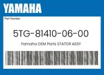 Yamaha Genuine Stator Assy 5TG-81410-06-00. Fixed Price $213.55.