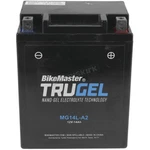 Bikemaster Trugel 12-VOLT Battery MG14L-A2. Fixed Price $72.05.