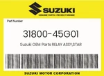 Suzuki Genuine Relay Assy,star 31800-45G01. Fixed Price $88.36.