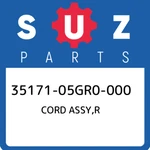 35171-05GR0-000 Suzuki Cord Assy,r 3517105GR0000, New Genuine Oem Part. Fixed Price $33.91.