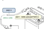 Kawasaki 1988-2011 Bayou Wire Lead Battery+ 26011-1398 New Oem. Fixed Price $32.36.