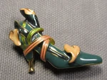 Pin Brooch Fancy Green Enamel High Heel Shoe Vintage .75" Kenneth J Lane. Fixed Price $8.77.